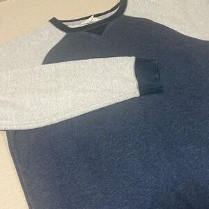 Lands' End Kids Raglan Sweatshirt Blue Gray Long Sleeve Pullover XL (18-20)